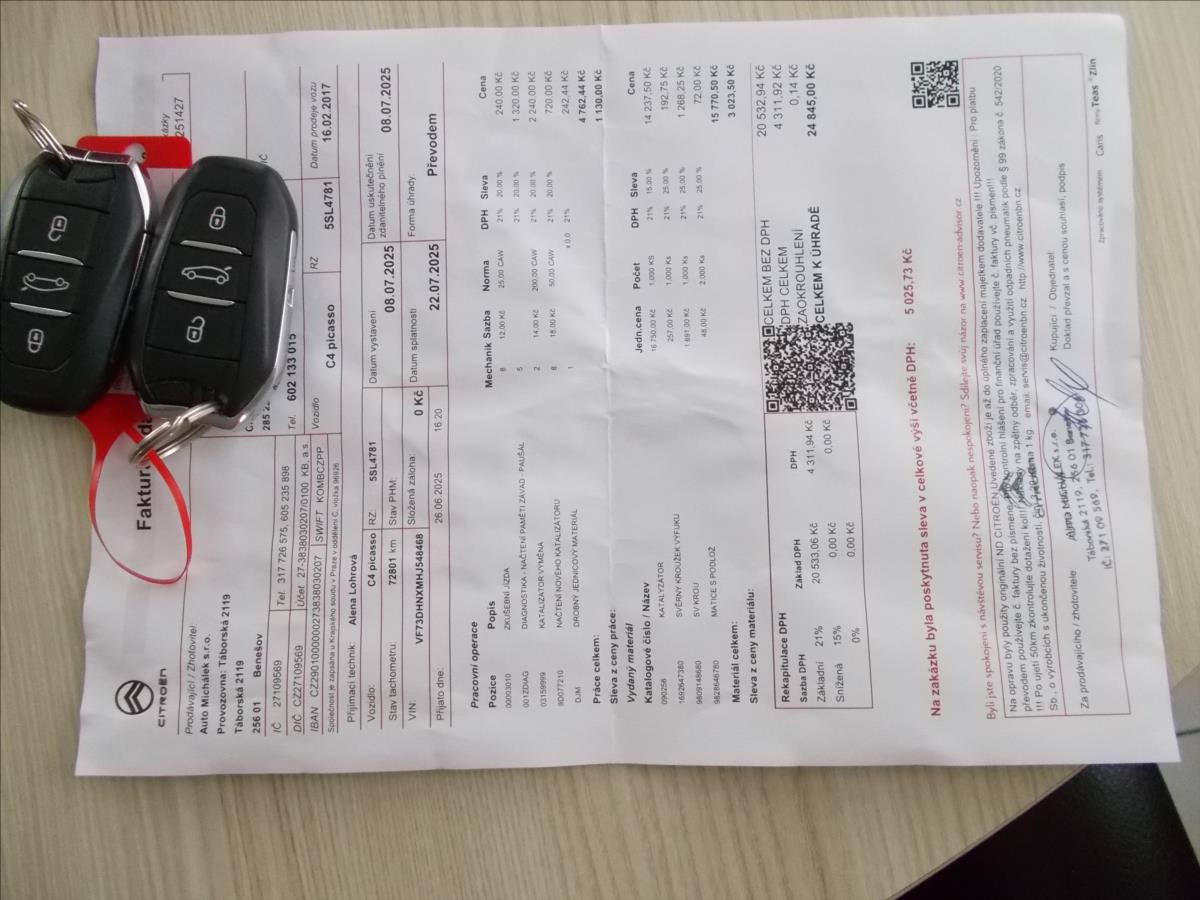 Citroën C4 Picasso 1,2 PT 81 kW DIGIKLIMA 72863 KM PĚKNÉ - foto 30