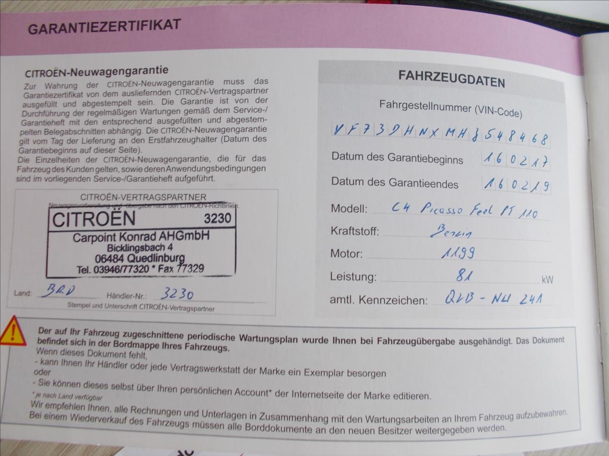 Citroën C4 Picasso 1,2 PT 81 kW DIGIKLIMA 72863 KM PĚKNÉ - foto 31