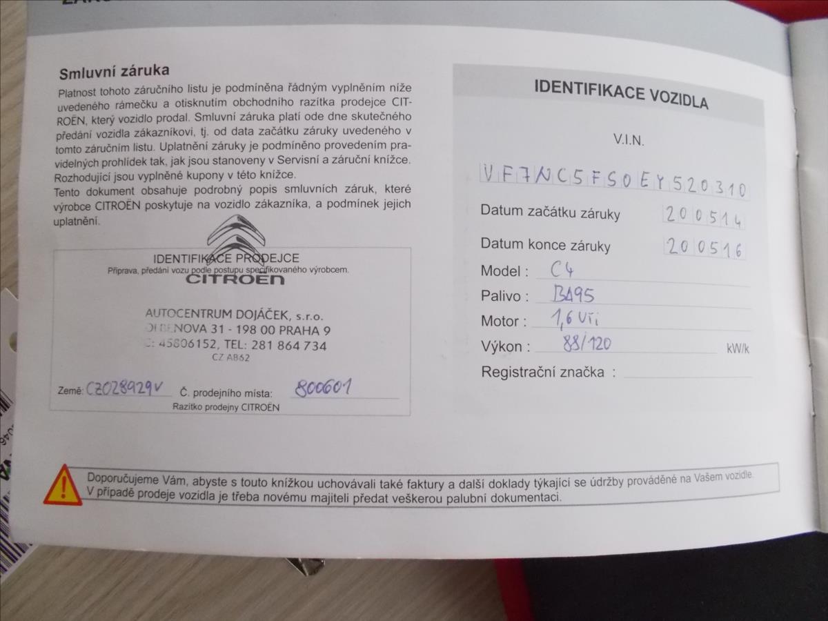 Citroën C4 1,6 16V ČR 1.MAJITELKA 46346 KM !!!!! - foto 33